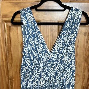 Modcloth Navy and White Patterned Maxi Dress